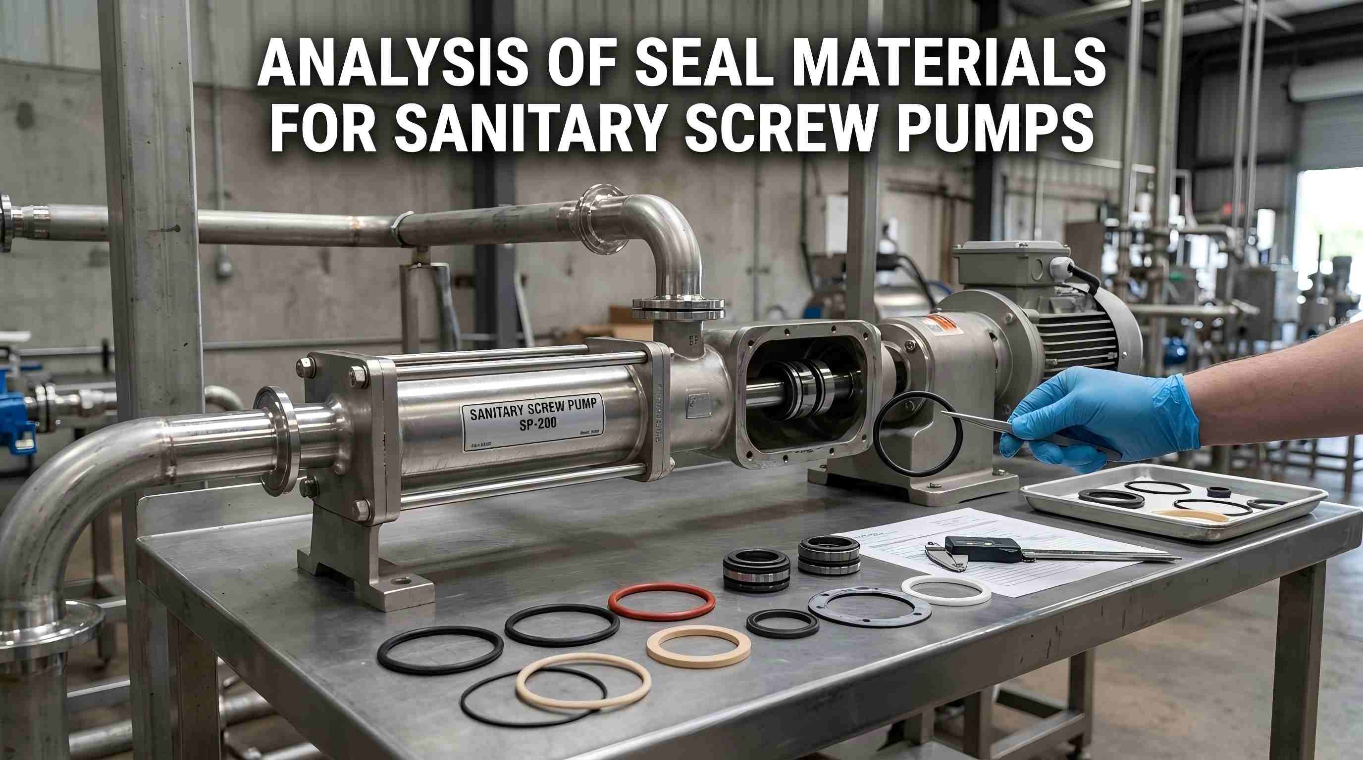 Analys av tätningsmaterial för sanitära skruvpumpar