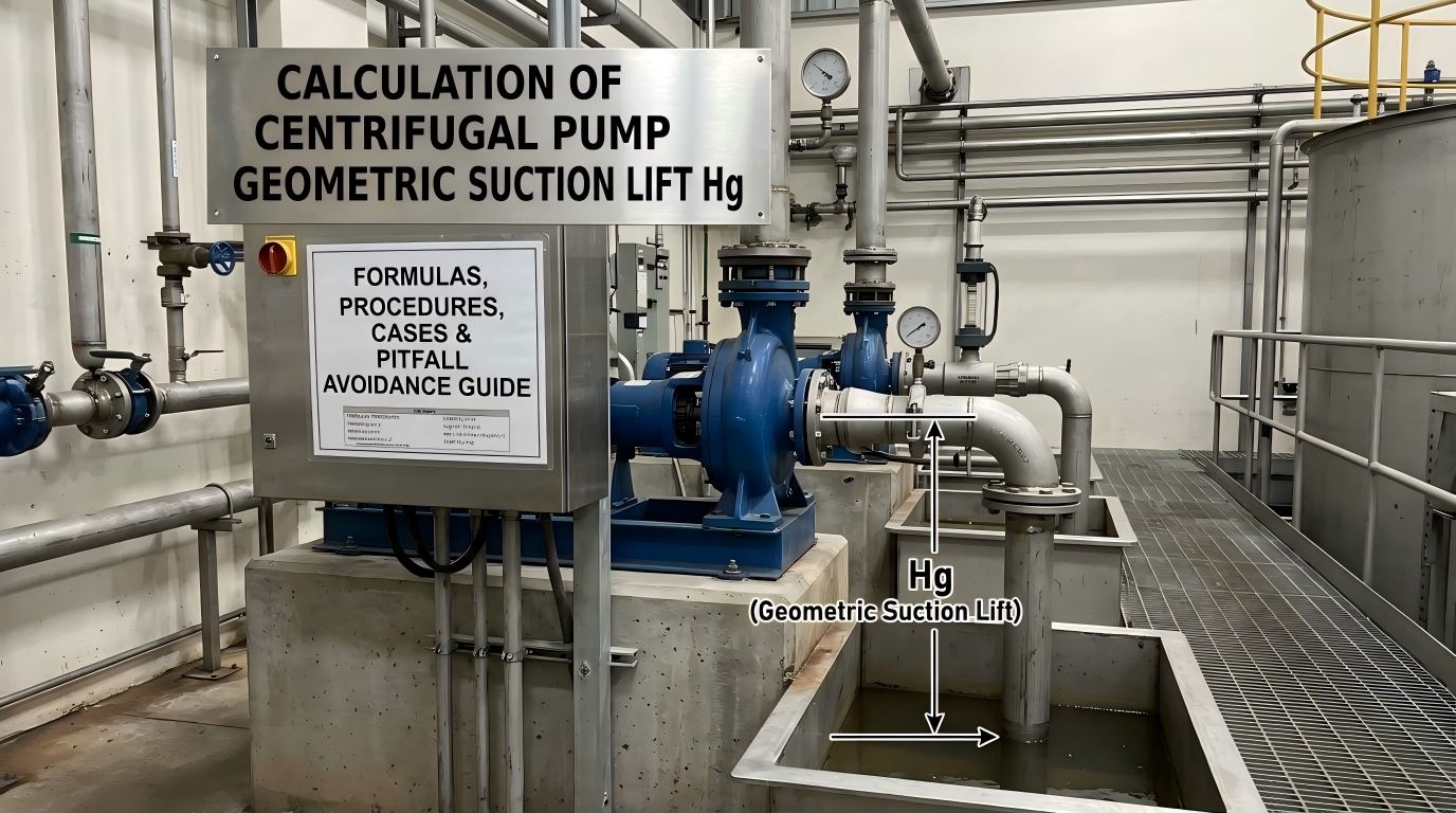 Beräkning av centrifugalpumpens geometriska suglyft Hg: Formler, procedurer, fall och vägledning för att undvika fallgrop