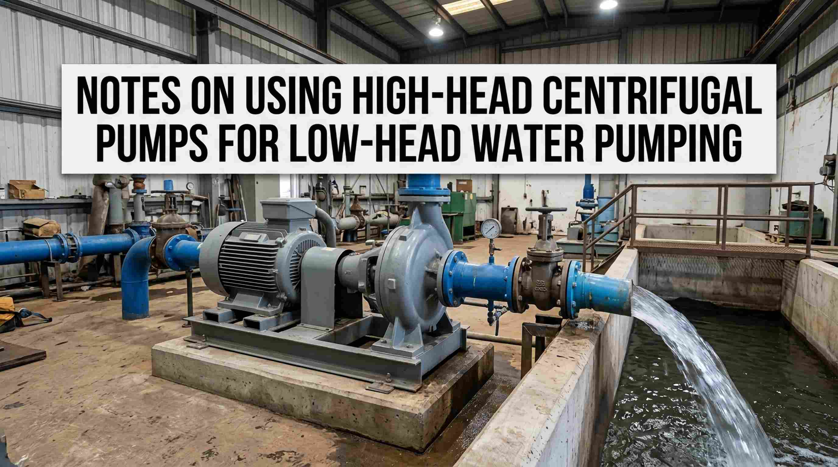 Anmärkningar om användning av centrifugalpumpar med högt huvud för vattenpumpning med lågt huvud